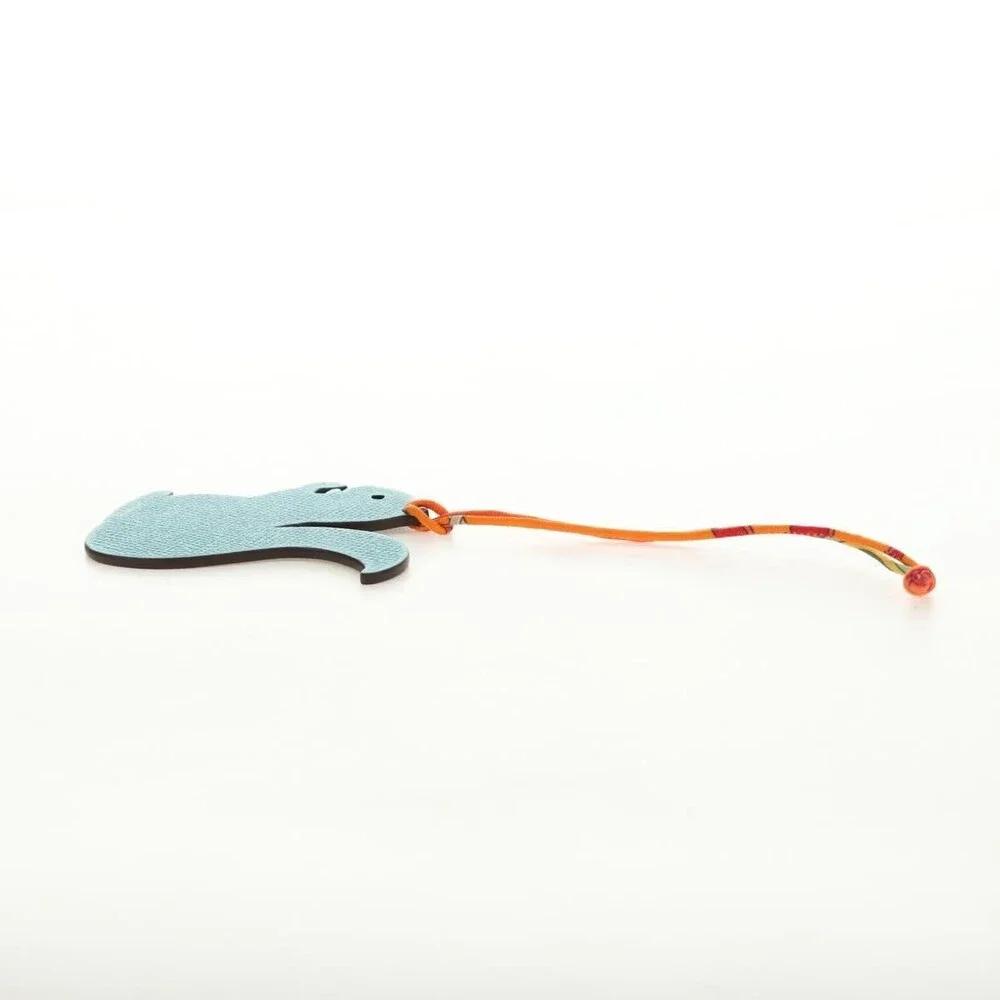 Hermes Leather Petit H Charm Green